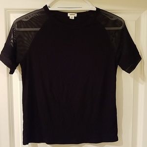 Garage Black Soft Mesh Sleeve Raglan T-Shirt